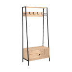 Prieškambario lentyna Home4You Hannes, 84x40x180 cm, smėlio