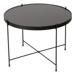 Metalinis stalas su stikliniu stalviršiu, SHERIN, 40 cm