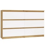 Komoda TopEshop Malwa M6 120, balta/ruda