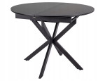 Gaston Ceramic 100 Apvalus Ištraukiamas Valgomojo Stalas – Modernus Juodo Metalo Dizainas