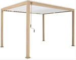 Pavėsinė Home4You MIRADOR-111 3x4 m, aliumininė, moderni, smėlio spalvos