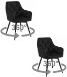 2-jų 360° besisukančių valgomojo kėdžių komplektas Jork360, juodas