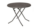 Sulankstomas lauko stalas terasai „Dine & Relax“ 85 cm, pilkas plastikas, praktiškas