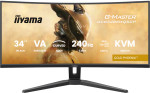 Žaidimų kompiuterių monitorius - IIYAMA - 34" - 240Hz - VA tipo ekrano matrica - 0.4ms - Aukščio reguliavimas - G-Master GOLD PHOENIX