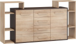 Komoda Rio 2D4S, ąžuolo/rudos spalvos
