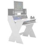 Išskirtinė DJ garso stotis kompaktiška balta studijos baldai