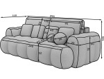Sofa-lova Eltap Cotonn, 256x119x105 cm, smėlio