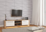 TV staliukas Helix, ąžuolo/baltos spalvos