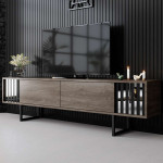 TV staliukas Chrome Line, juodas/rudas