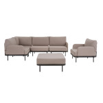 Sodo baldų komplektas terasai Piryt D042-04DW 6-vietis metalinis smėlio spalvos