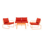Sodo baldų komplektas Patio Nefryt D042-33DW plastikinis oranžinis, 4 vietos