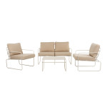 Sodo baldų komplektas Patio Nefryt D042-45DW 4-vietis, smėlio spalvos, metalas/plastikas