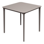 Sodo stalas Ferne Rimo kvadratinis žemiško taupe atspalvio plastikas