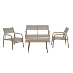 Sodo baldų komplektas „Patio Marseille“ metalinis 4 vietų, smėlio spalvos