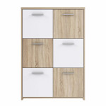 Komoda Quadro QDRK36, balta/ąžuolo spalvos