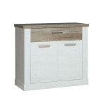 Komoda Duro DURK224, baltos/ąžuolo spalvos