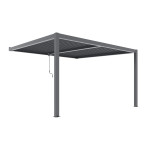 Pergola Mirpol LUXE 4x4 m antracito spalvos su LED, aliumininė, modernaus dizaino