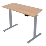 Reguliuojamo aukščio stalas Home4you ERGO FIT 120x68 cm su elektriniu varikliu, pilkas / ąžuolo