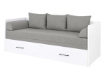 Sulankstoma lova Tetrix, 80-160x200 cm, balta/pilkja