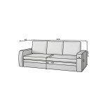 Sofa NORE Inversa, pilka/juoda