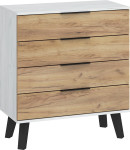 Komoda Sven 4S, balta/ruda