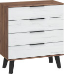 Komoda Sven 4S, tamsiai ruda/balta