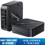 Blackview MP100 Pro Mini PC Intel Alder Lake i5-12450H 16GB 1TB SSD+4TB Windows 11 Pro Wi-Fi 6 4K 144Hz Gray