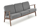 MILANO 3S sofa, pilka CASTEL#93 / tamsus riešutas – moderni 3-vietė sofa su retro žavesiu