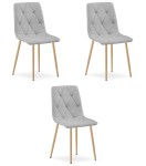 3-jų kėdžių komplektas Leobert Libra, pilkas