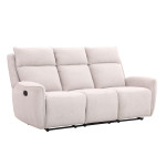 Atsilenkianti sofa Home4you MAREN 3-vietinė smėlio spalvos su rankiniu mechanizmu, moderni