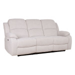 Atlošiama sofa Home4You FELICIA, 3 vietų, su elektriniu mechanizmu, natūralios baltos spalvos