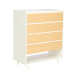 Komoda Home4you HERTA 80x40x97cm 4 stalčiai minimalistinė su metalinėmis kojelėmis