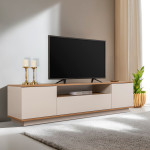 TV staliukas Veramont, 180x44.6x44.5 cm, baltas