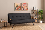 Sofa Asir Zven, juoda – moderni transformuojama audinio sofa 180x100 cm