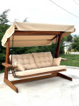 Sodo supynės Kalune Design Sia 2400 – Medinės rudos, 236x175x190