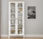 FRN-20074 „McKenzie“ knygų lentyna / vitrina, 83x194x35 cm, ąžuolas–balta