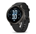 „Garmin Venu 4“ – 41 mm, pilkos spalvos su juodu silikoniniu dirželiu sportinis laikrodis