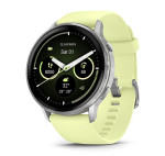 „Garmin Venu 4“ – 45 mm, sidabrinis su citrinos spalvos silikoniniu dirželiu sportinis laikrodis
