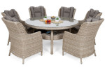 7-ių dalių lauko baldų komplektas Bristol Round Elegant 150 cm, smėlio spalvos