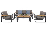 Lauko baldų komplektas Rimini, Dark Grey / Beige Melange