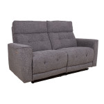 Atsilenkianti sofa Home4You BOSCO, 2-vietė, pilka, su elektriniu mechanizmu, su aukšta nugaros atrama
