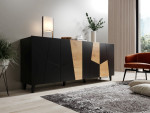 ETNA komoda – juoda matinė / Craft Oak, 200×42×82 cm