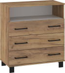 Komoda Meblocross 3SP, ruda/balta