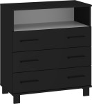 Komoda Meblocross 3SP, juoda/balta