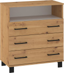 Komoda Meblocross 3SP, ruda/balta