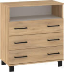 Komoda Meblocross 3SP, ruda/balta