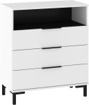 Komoda Meblocross Fresh FRE-03, balta/juoda