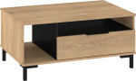 Kavos staliukas Meblocross Fresh FRE-05, šviesaus ąžuolo/juodos spalvos