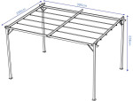 Pavėsinė Pergola SPRINT 3x4, Anthracite/White