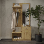 PERGO Hall Wardrobe in Artisan Oak Finish – Classic MDF Storage Solution